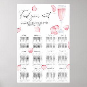 Placeringsschema för Prosecco-möhippa Poster