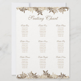 Placeringsschema för stift- och rund Blommigt-Löv Inbjudningar