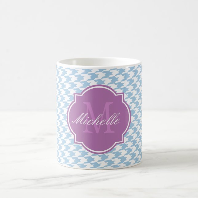 Placid Blue Houndstooth Monogram Mugg (Center)