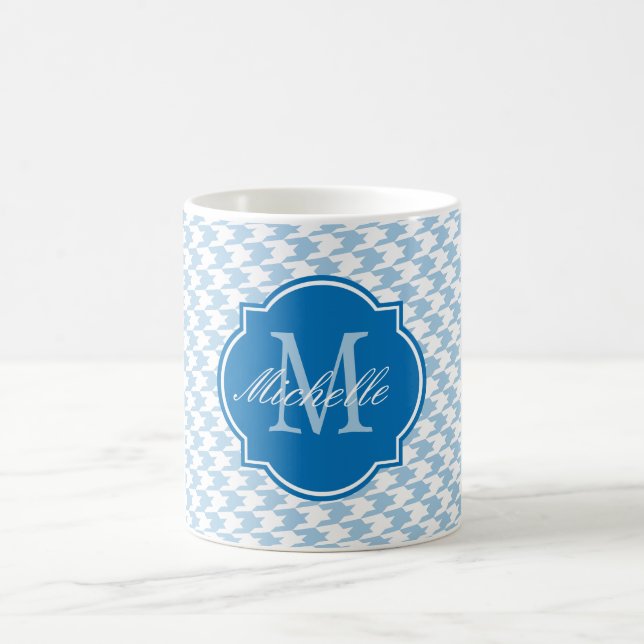 Placid Blue Houndstooth Monogram Mugg (Center)