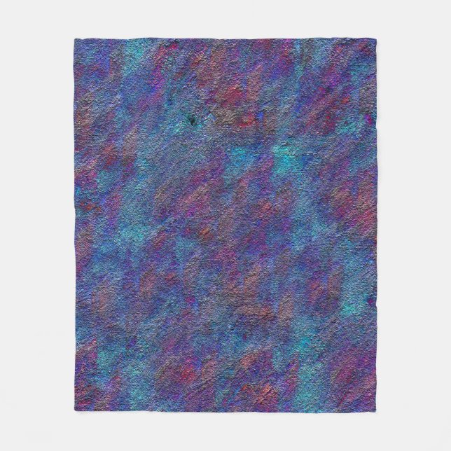 Pläckor av cyan och röd färg fleecefilt (Framsidan)