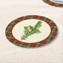 Pläd för jul för vintageYew lantlig