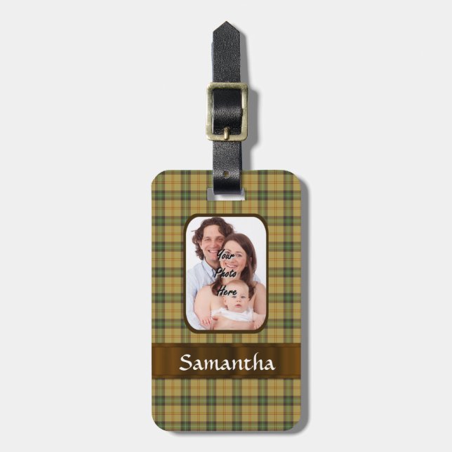 Pläd för personligSaskatchewan tartan Bagagebricka (Vertikal Framsida)