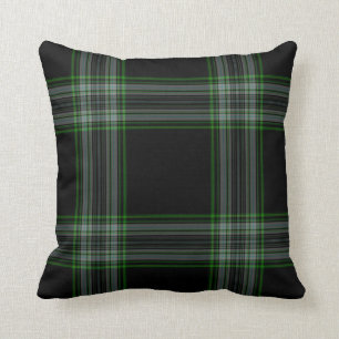 Pläd för Tartan för dubbel svartgrönt jätte- Kudde