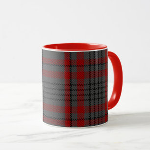 Pläd för Tartan för mörka Taupegrå färg röd Mugg