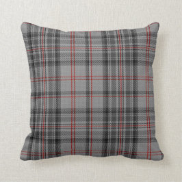 Pläd för Tartan för sidor för Taupegråttsvart röd Kudde