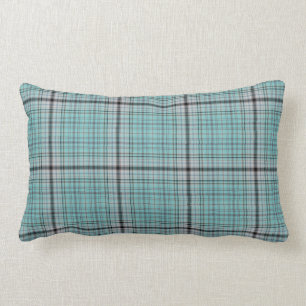 Pläd för Tartan för svart för grå färg för Lumbarkudde