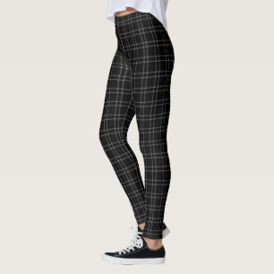 Pläd för Tartan för svart vitraster liten Leggings