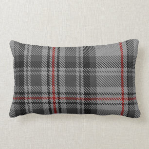 Pläd för Tartan för Taupegråttsvart röd jätt Lumbarkudde