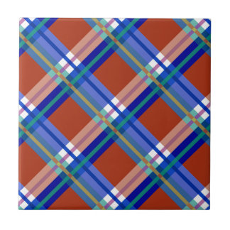 Pläd, kontroller, röda Tartans och blått Kakelplatta