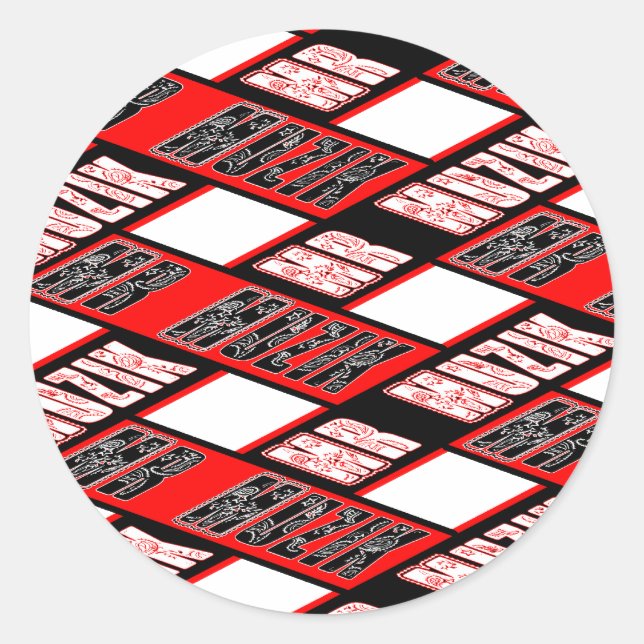 Plad Sticker Runt Klistermärke (Framsida)