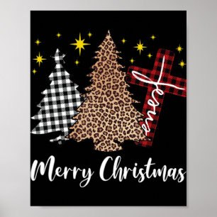 Plade Julafton Träd Christian Kor Jesus Merry Kris Poster