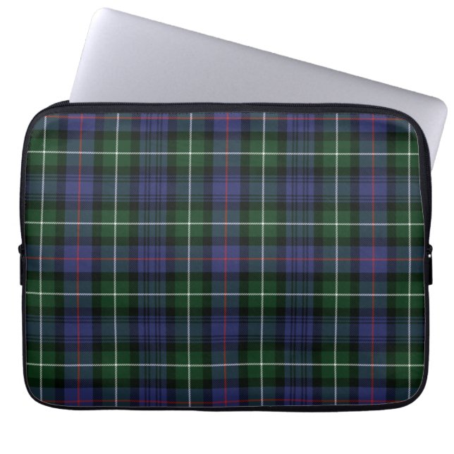 Plade Klan MacKenzie Lila Grönt Grått Tartan Laptop Fodral (Framsidan)
