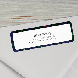 Plade MacKenzie Tartan Family Returadress Etikett