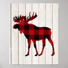 Plade Moose Art-juldekretet Lumberjack Party Poster