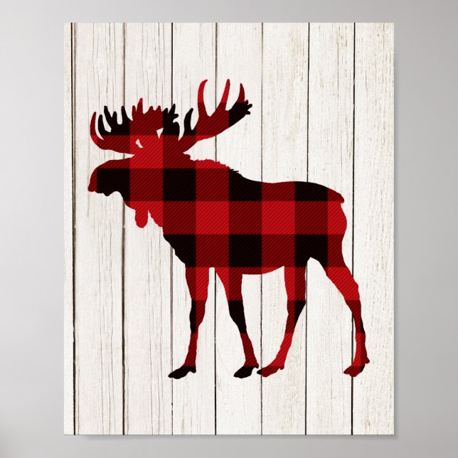 Plade Moose Art-juldekretet Lumberjack Party Poster (Framsidan)