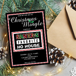 Plade Santa's Favorite Ho House Funny-jul Inbjudningar