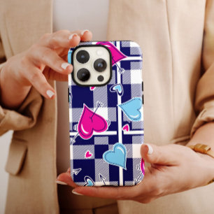 Plade Valentine Rosa Hearts iPhone 14 Fodral-Mat