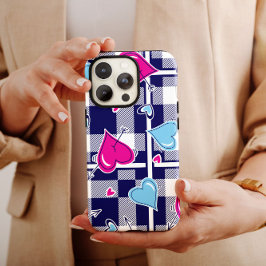 Plade Valentine Rosa Hearts | iPhone 14 Fodral-Mat