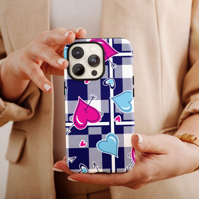 Plade Valentine Rosa Hearts | iPhone 14 Fodral-Mat (Skapare uppladdad)