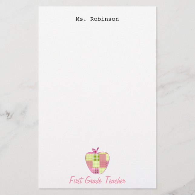 Plädet Apple graderar först lärare Brevpapper (Framsida)