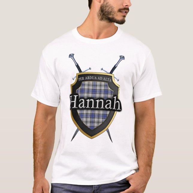 Plädet för den klanHannah Hannay tartanen skyddar T-shirt (Framsida)