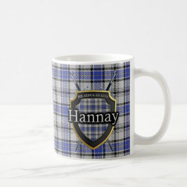 Plädet för den klanHannay tartanen skyddar korsade Kaffemugg