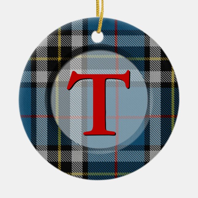 PlädMonogram/fotoprydnad Julgransprydnad Keramik (Framsidan)