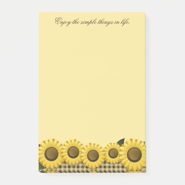 Plädsolros 4x6 post-it block (Framsida)