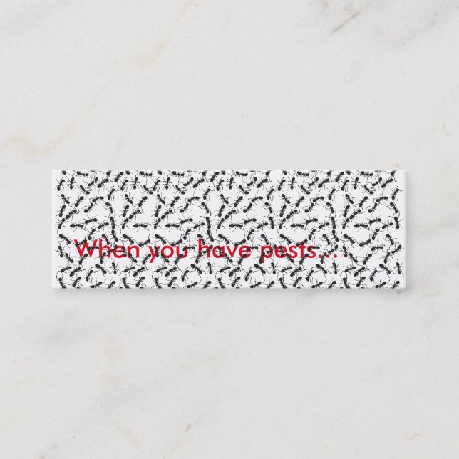 Plågan kontrollerar det slanka kortet mini visitkort (Framsida)