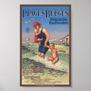 Plages Belges Vintage affisch 1920