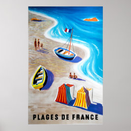 Plages de Frankrike - Frankrike-stränder Poster