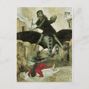 Plague, Arnold Bocklin, 1898 Vykort