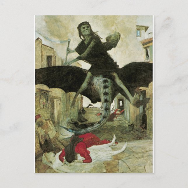 Plague, Arnold Bocklin, 1898 Vykort (Framsida)