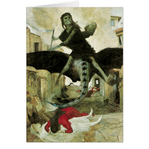Plague av Arnold Bocklin, Vintage Symbolism Hälsningskort