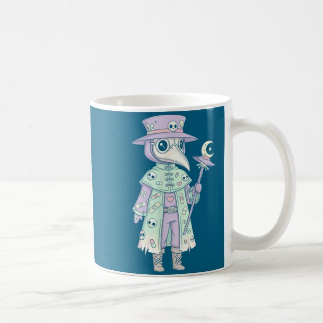 Plague Doctor Gothic Pastel Cute Moth Face Mask Oc Kaffemugg (Höger)
