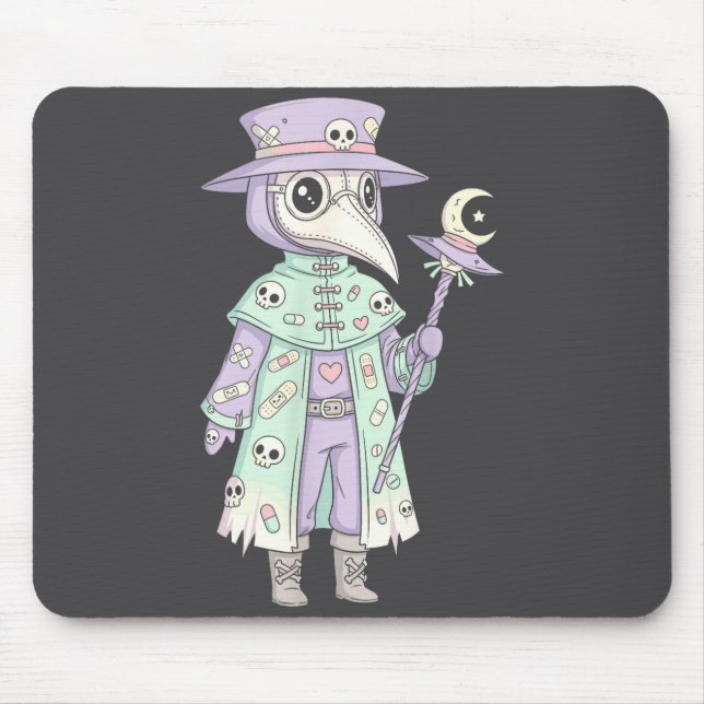 Plague Doctor Gothic Pastel Cute Moth Face Mask Oc Musmatta (Framsidan)