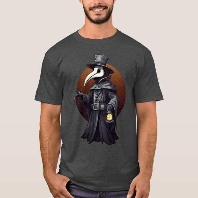 Plague Doctor Lantern T-Shirt – Dark Gothic (Framsida)