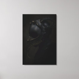 Plague Doctor Mask Obsidian Horns Horror Canvastryck