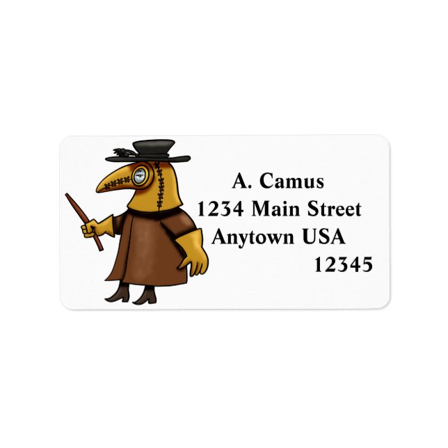 Plague Doktor Adressetikett (Framsidan)