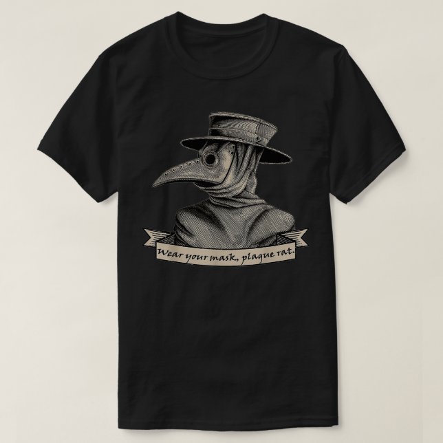 Plague Doktor, Bära din mask Råtta T Shirt (Design framsida)