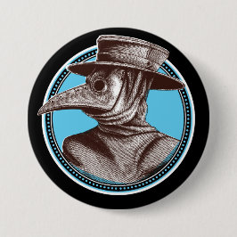 Plague Doktor Button Blue Knapp