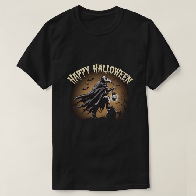 Plague Doktor: Happy halloween T Shirt (Design framsida)