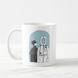 Plague Doktor med det användbara namnet COVID dok Kaffemugg