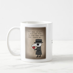 Plague Doktor med dikt Medieval Kärlek Kaffemugg