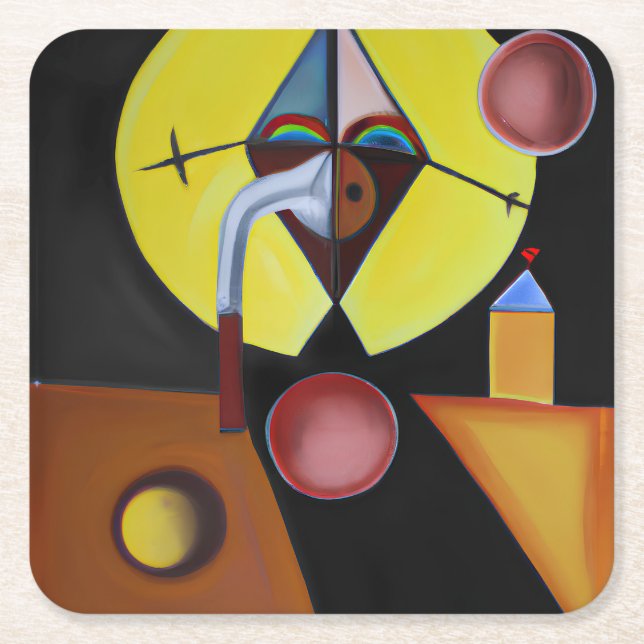 Plague Doktor - Oljemålningen Underlägg Papper Kvadrat (Framsidan)