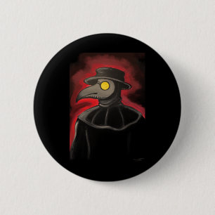 Plague Doktor Painting-etikett Knapp