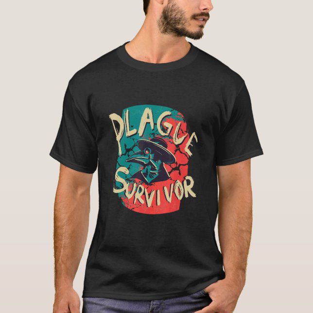 Plague Survivor Plague Doktor Medieval Creepy T Shirt (Framsida)