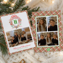 Plaid 12 Days of Christmas Monogram Crest Foto