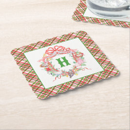 Plaid 12 Days of Christmas Monogram Krönika Underlägg Papper
